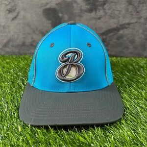 Pacific‎ Headwear Baseball Cap Fitted Hat Blue Gray B Logo Youth 6 3/8 - 6 7/8